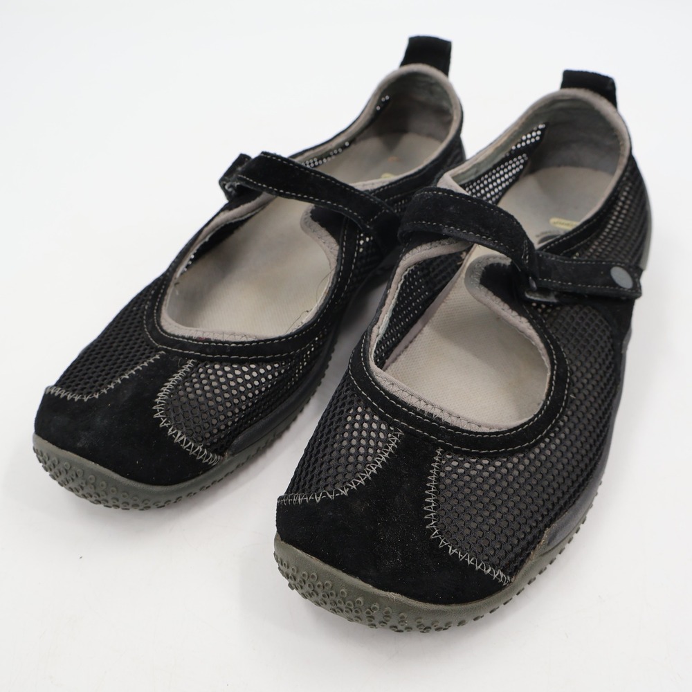 Merrell Mary Jane Shoes Womens 9.5 Black Mesh Suede QForm Ortholite Athletic